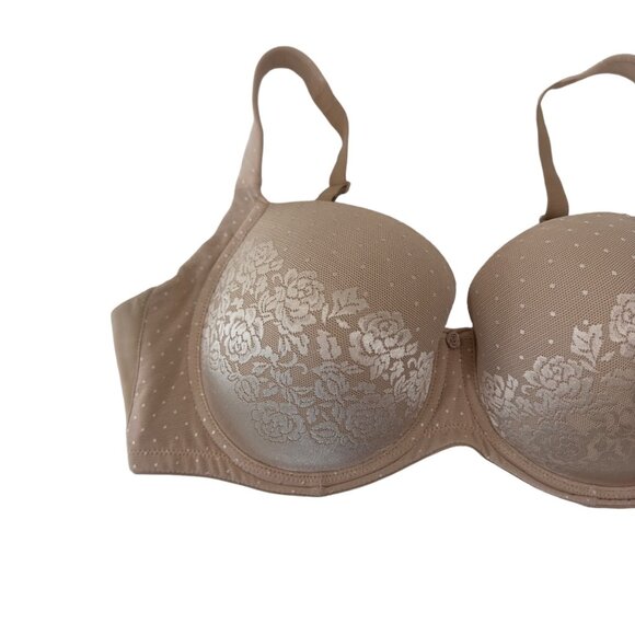 Soma Women Full Coverage Bra 38DD Beige Floral Lace Underwire Lightly Padded - Picture 8 of 12